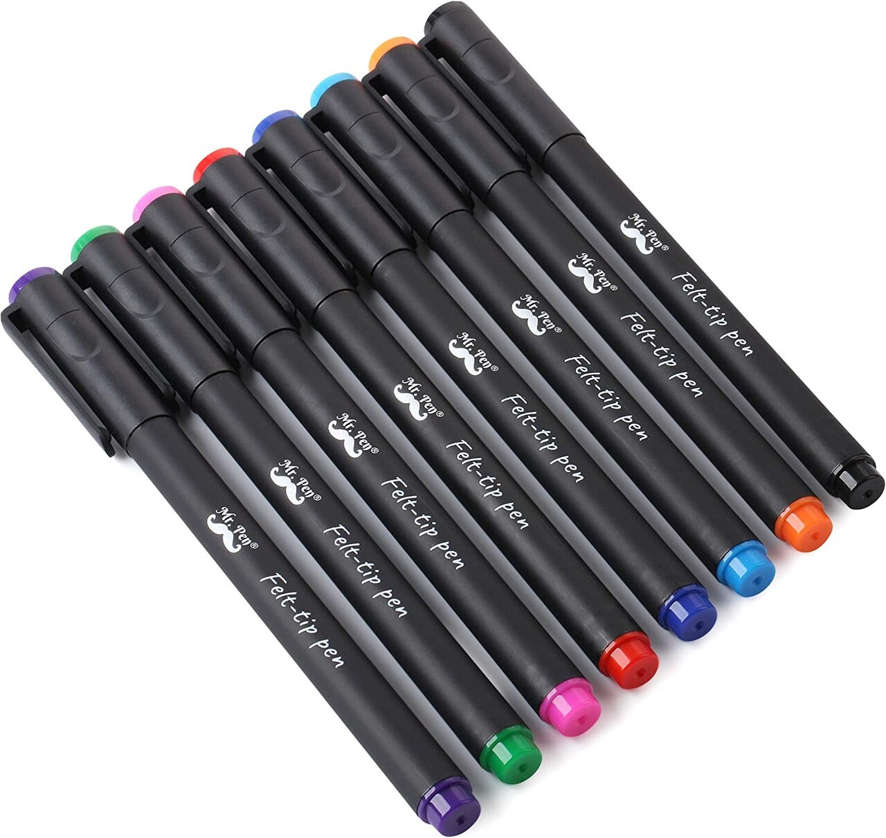 Felt Tip Pens, Pens Fine Point, Pack of 8, Fast Dry, No Smear, Colored Pens,  Journaling Pens, Felt Pens, Planner Markers, Planner Pens